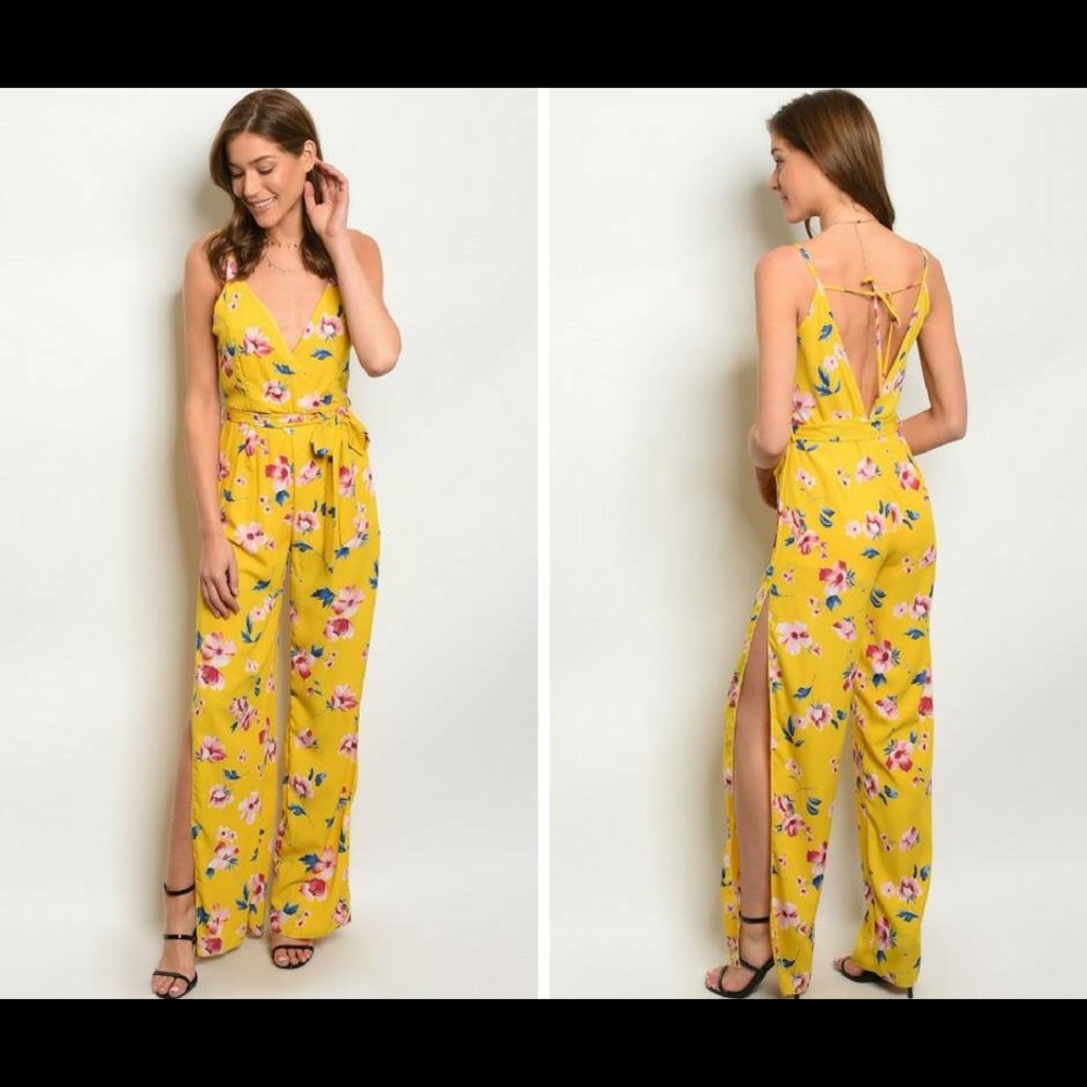 Yellow Floral Jumpsuit